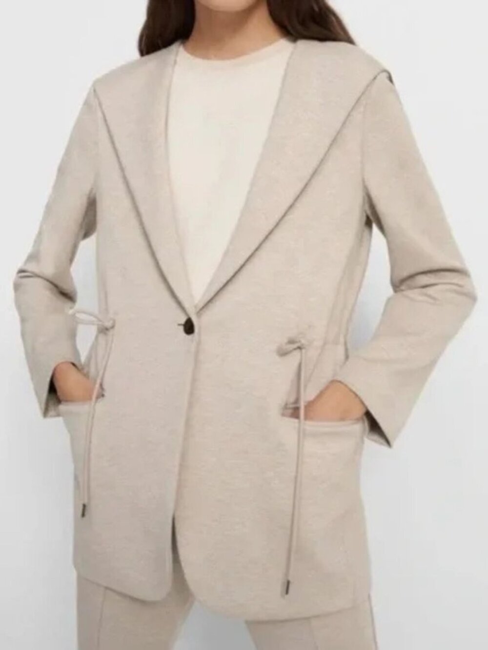 Theory Women's Double-Knit Jersey Hooded Drape Jacket Size Small 8516